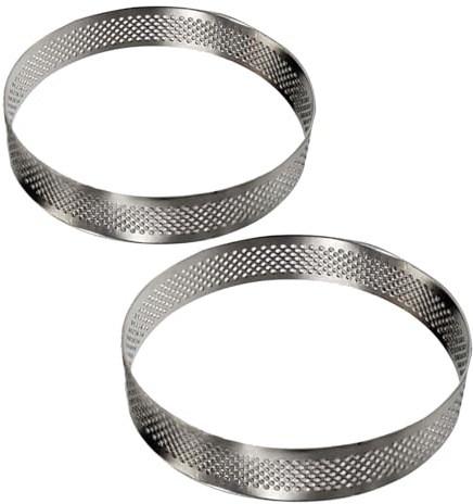TOYANDONA Anelli di Mousse in Acciaio Inox 2 Pezzi 20 CM + 18 CM Stampi Rotondi Resistenti al Calore per Crostate e Dessert Adatti a Pasticceria e Cucina Professionale