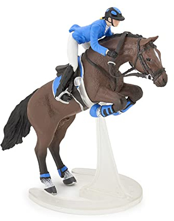 Papo - Horse and Rider Jumping Figure Toy for Kids - Ages 3+ - Horses and Ponies Collection - Role Play Horse Riding - Gift Idea Toy for Girls and Boys