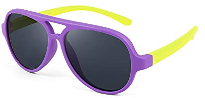 FEISEDY Kids Polarized Sunglasses Rubber Trendy Pilot for Boys Girls Age 3-14 UV400 Sport Outdoor Toddler B2789