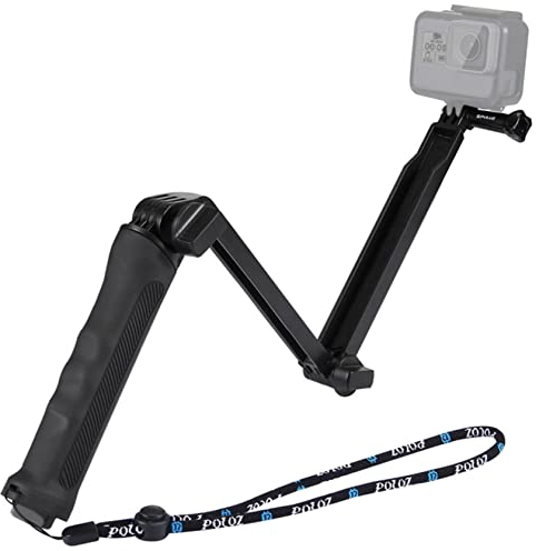 Hensych Monopode Pliable à 3 Voies avec trépied pour Go-Pro Hero 10/9/8/7/6/5/4/3/2/1 pour Osmo Action/Action 2/Insta360 One R Xiaoyi et Autres caméras d'action