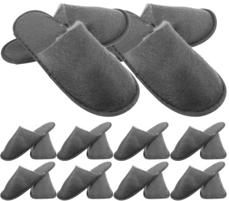 Milisten 10 Pairs Disposable Guest Slippers Non-Slip Closed Toe Hotel Shoes Lightweight Flexible Footwear for Home Spa Travel Beauty Salon