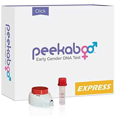 Peekaboo Early Gender Test Click Express, Same Day Results, At-Home DNA Kit, Virtually Painless, Over 99% Accurate, All Fees Included, Test As Soon As 6 Weeks