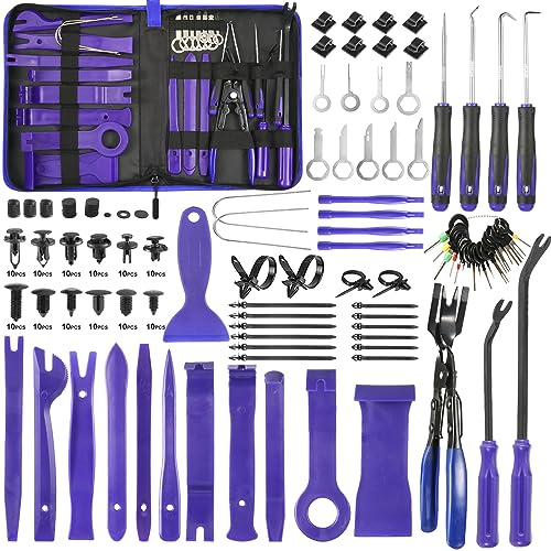 Uolor 342 Pièces Outils De DéMontage De Garnitures Trousse, Installation Garniture Intérieure Outils avec Rivet Clips Plastique pour Voiture Porte Panneau Tableau de Bord