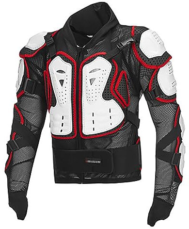 YuanDiann Protektorenjacke Schutz Motorrad Protektorenhemd Jacke Armour Ski Skateboarding Racing Fahrrad Motorcross Weiß Rot Schwarz | Oberteil 3XL