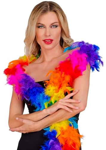 Widmann 03804 feather boa, Rainbow, 50 g