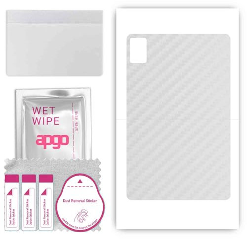 apgo Protective Skin Sticker for the back compatible with ZTE Nubia Red Magic Gaming Pad, Wrap Film, Foil, Vinyl - Pattern Transparent Carbon, phone producer logo visible from under the film