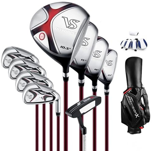 Golfschläger, Queue for Herren, Anfänger-Stangenset for Herren, geeignet for Golfschläger-Enthusiasten, Design mit niedrigem Schwerpunkt, solide Haptik, Carbonschäfte, Stahlschäfte, geeignet for Anfän