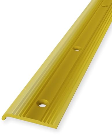 Listello di bordatura, 6 x 30 x 2500 mm, profilo di finitura, in ottone scanalato, lucidato a incasso