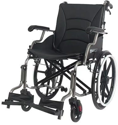 ByteTecpeak M4 Fauteuil roulant pliable avec double coussin, roues avant amortissantes et roues de 6 et 20 pouces pour toutes les saisons, cadre en aluminium léger, accoudoirs amovibles,