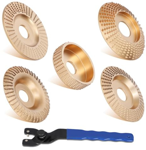 Nxyupv de Disques de Sculpture sur Bois pour Meuleuse D'Angle de 4 Pouces ou 4 1/2 Pouces avec Clé, Accessoires de Roue de Disque de Ponçage pour le Travail Du Bois