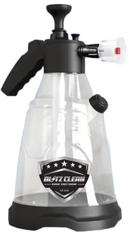 Blitz Clean Snow Foam Pump up Sprayer Gun, 2L Heavy Duty, 2 Nozzles, Car Cleaning & Valeting