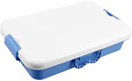 TOYANDONA Portable Sand Tray with Lid Kids Toy Storage Box Dark Blue Handheld Indoor and Outdoor Sandbox for Classroom Play and Montessori Sensory Storage