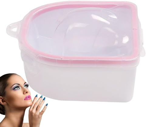 Nail tremper au large du bol - Bowl de manucure | Plat de trempage des ongles | Outils de dissolvant polonais | Drenche à double couche Doss de dissolvant du col | Extrateur de poudre de trempette en