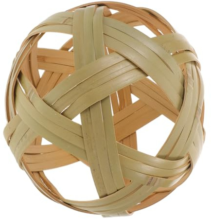 TOPPERFUN Pallina Intrecciata in Bamboo Decorazione Vintage Cinese Palla Cuju Tradizionale per Centro Tavola e Props Fotografici Accessorio Versatile per Casa e Ufficio