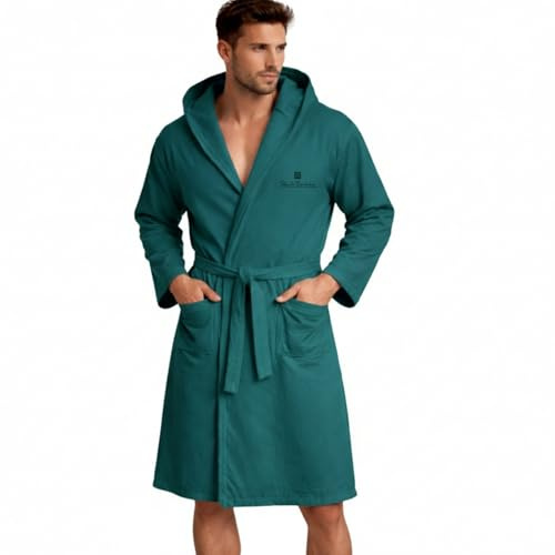 Intimitaly Renato Balestra - Accappatoio in Microfibra Uomo e Donna - Unisex con Cappuccio, Tasche e Cintura, Leggero e Morbido, per Viaggio, Piscina, Palestra