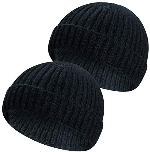 2 delar vinter ull stickad trawler mössa hatt kort fiskare dödskallemössa mössa för män/kvinnor