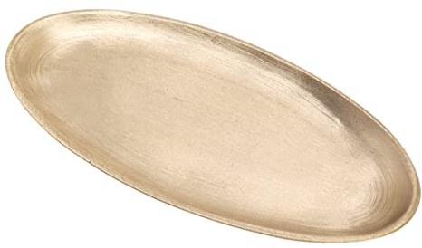 NKlaus piatto per candele ovale 12x6cm opaco desinger decorazione piatto ottone oro sottobicchiere 10500