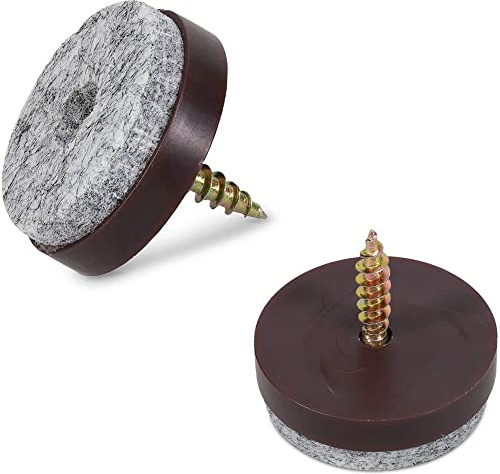 CENPEK 50 deslizadores de fieltro con silla de tornillo deslizadores de protección para pisos de 28 mm de protección redonda para sillas de muebles, parquet laminado de muebles deslizantes negro