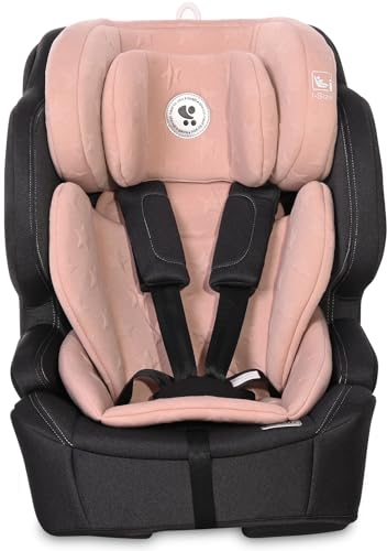 Lorelli Auto Kindersitz Andromeda mit Isofix i-Size, Mitwachsender Autositz für Kinder von 76-150 cm, Babysitz, Autokindersitz, Einstellbare Kopfstütze, 5-Punkt-Sicherheitsgurt, rosa