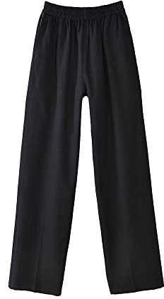 Rubruan Chinesische Kung Fu Herren Hose – Traditionelle Kampfkunst Taichi Wushu Kungfu Lange Trainingshose Jogginghose Freizeithose Herrenhose Sporthose Loser Stil - Baumwolle (Schwarz, M)