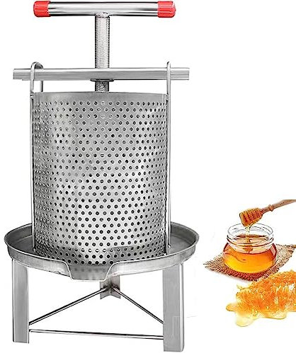 GEJLELDS Honigpresse-Extraktor Honigwachspresse Rostfreier Stahl Obst Saft Weinpresse Apfelweinherstellung Haushalt Handbuch Biene Honigpresse Imker-Tool