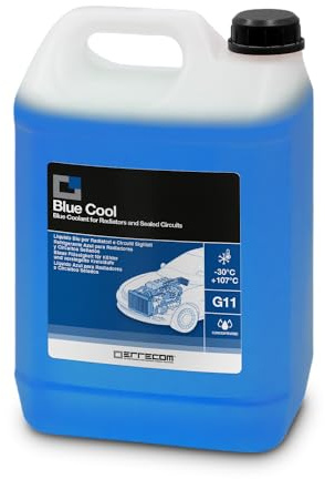 ERRECOM Blue Cool, Konzentrierte Blaue Kühlerflüssigkeit -30°C/+107°C, Frostschutzmittel G11 mit NAP Free-Inhibitorpaket, 5 Liter