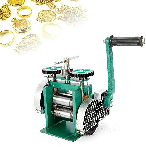 Handdriven pressmaskin för guld- och silversmycken, 3-i-1 handvalsmaskin, kombinationsvalsrörelse, för guld, K-guld, rent silver, 925 silver etc, guldsmed/smyckesverktyg