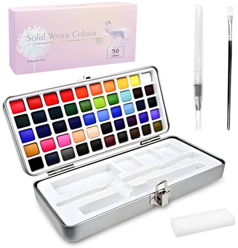 WinGluge Aquarellfarben, Watercolor Wasserfarben Kinder Gouache Farben Set Farbkasten, Aquarellkasten Aquarell Malkasten Wassermalfarben Wassermalkasten, Tuschkasten Wasserfarbe Deckfarbkasten