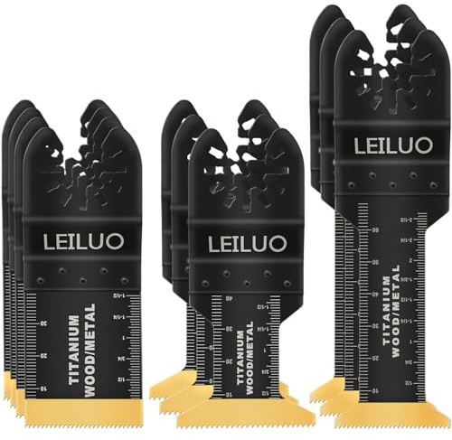 LEILUO Set di 10 lame oscillanti in titanio per utensili multifunzione per legno e chiodi, compatibili con DeWalt, Makita, Ryobi e altro ancora