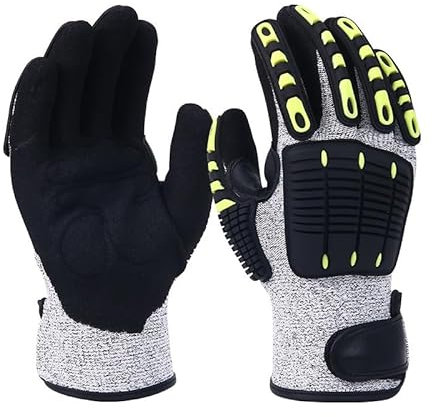 KENBT Guanti da Lavoro Anti-Vibrazioni Anti-Taglio Resistenti al Taglio Protezione di Sicurezza Guanto Resistente agli Urti,Protezione più Forte