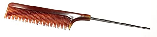 niavida Peigne à crêper avec aiguilles fixes et dents changeantes Marron havane env. 21 cm