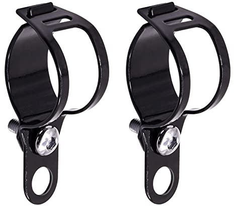 Biqing 1 Pair Motorcycle Turn Signal Bracket 27-35MM, Universal Motorcycle Fork Indicator Brackets, Black