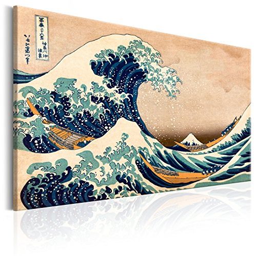B&D XXL - Akustikbild die große Welle vor Kanagawa 60x40 cm 1 tlg Bilder Akustikschaum Schallschutz Kunst Akustikpaneele Wandpaneele Schalldämmung Wandbild Schallabsorber Hokusai - p-B-0009-b-a