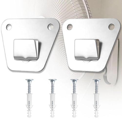 LUTQ 2-Set Heavy Duty Wall Fan Mounting Bracket - Solid Steel, with Fastening Screws, Oscillation Fans Hidden Holder