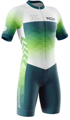 Triathlon Tri Costume,Homme Pro Trifonction Manches Courtes Sports de Plein Air Vêtements de Triathlon,Trisuit léger sans Manches pour Duathlon, Natation, Cyclisme, Course à Pied