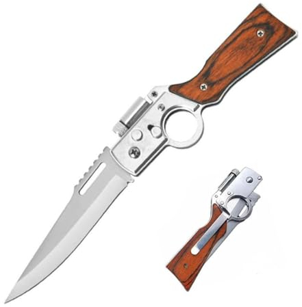 LFXLKVI Cuchillo Ak47 EDC Herramienta Multifunción Plegable Portátil Cuchillo para Acampar al Aire Libre Cuchillo de Supervivencia con Luz Adecuado para La Vida Senderismo Camping
