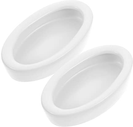 MERRYHAPY 2stücke Reptilien Futter Und Wasserschalen Aus Keramik Ovaler Futternapf Für Echsen Und Andere Haustiere rutschfest Und Für Fütterung Von Reptilien