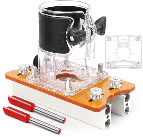 FSWWSF Base De Routeur à Bois 2 en 1 Defonceuse a Bois Plaque de Base avec 2 Fraises Gabarit Defonceuse à Bois pour Taille-Bordures de 65 MM