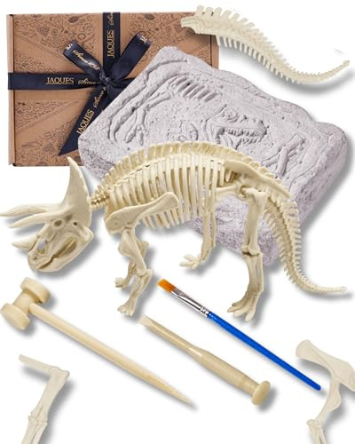 Jaques of London Triceratops Fossil Dig Kit | Dinosaur Excavation Kit for Kids age 3+ | Fossil Digging Kit Dig, Uncover & Build a Dinosaur Toy | Since 1795