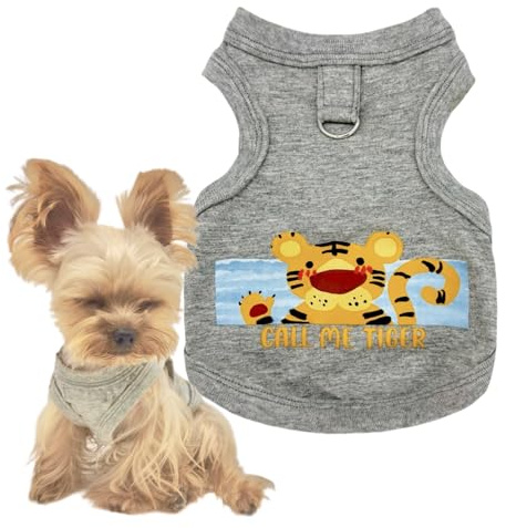 YorkieGogo Abbigliamento per Animali Piccolissimi Fatto a Mano Perfetto per Gatti e Cani di Taglia Piccola/Toy/Cuccioli, Conigli e Cavie (XS, Grigio - Tigre)