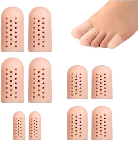 GNAUMORE Protege Orteil Silicone,Capuchons Orteils Protections Doigt de Tubes,Capuchon Orteil pour Femmes et Hommes,Petite Capuchon Orteils,Protection Gros Orteils Respirants 10PC