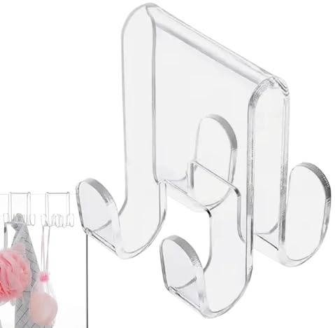 Weqizuerqi 8 X 4.1 X 4.9 cm Haken Für Duschwand Doppelhaken Für Glasduschwand Acryl Duschhaken Über Glastür Transparent Handtuch Und WaschlappenKleiderhaken Zum Einhängen In Die Duschtür