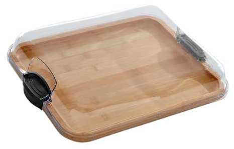 Planche avec couvercle, planches à découper portables, plateau en bois réutilisable, plateau de service à fromage, planche à découper, avec couvercle et poignée noire, accessoires de cuisine