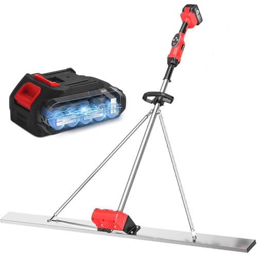 RèGle Nivellement Ciment Chape éLectrique Kit vibratoire pour Chape à béton, Outil de vibratoire pour Finition de béton, Batterie 6 000 mAh, règle de nivellement pour béton, Planche