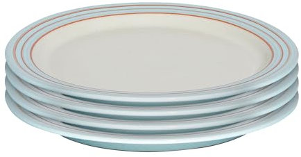 Denby - Heritage Pavilion Dinner Plates Set of 4, 27.5cm Diameter - Dishwasher & Microwave Safe, Oven Proof Stoneware Lunch Dishes - Chip Resistant & Durable Dishes for Everyday Use