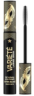 Eveline Cosmetics Variété - Extreme Black Wimperntusche, Volumen & Länge, 10 ml Vegane Formel