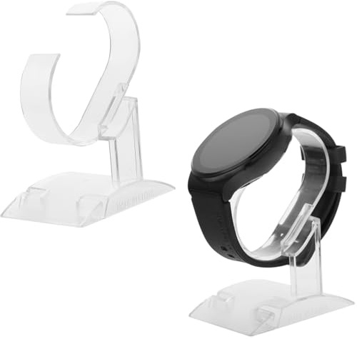 WUBAYI Confezione da 2 supporti per orologi in acrilico trasparente, espositore singolo per uomini e donne, supporto trasparente per braccialetti da polso