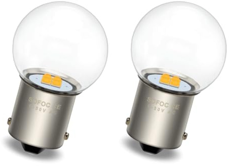 SOFOC P21W 1156 BA15S G25 Glödlampa Varmvit Backljus LED 6V 12V 24V Kompatibel Med 6-30V AC/DC 4SMD Interiörljus Dimljus DRL 2Pcs