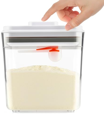 Zosenyer 1700 ML Contenitore Latte in Polvere, Porta Latte in Polvere con Cucchiaio per Cereali e Proteine Polveres, Contenitore Portatile Sigillato, Senza BPA, Trasparente