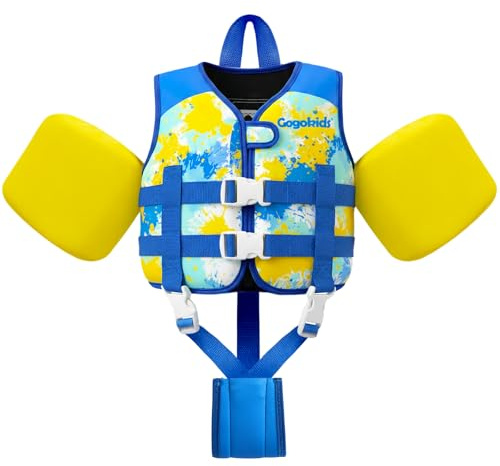 Gogokids Kids Swim Vest Float Armbands, Toddler Jacket-style Swimming Buoyancy Flotation with Adjustable Straps Children Float Jacket for Boys Girls (3-6 Years/19-30 KG)